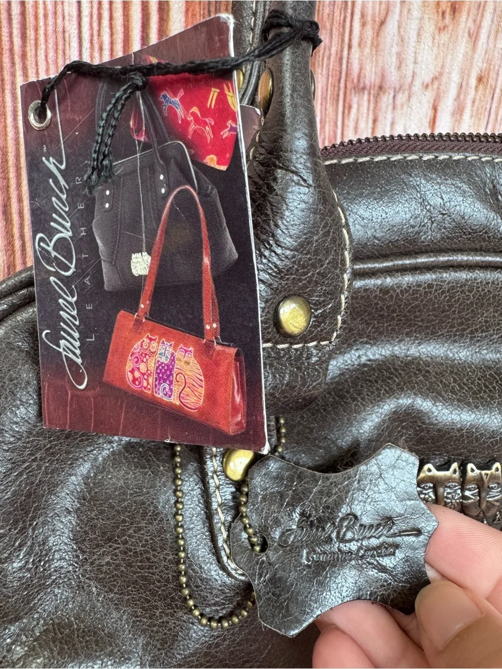 Laurel Burch Genuine Leather 3 Cats Bag - Picture 3 of 10